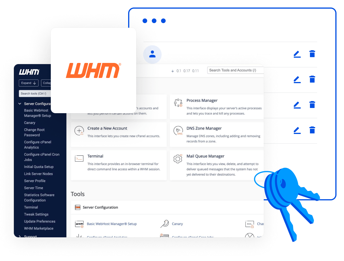 Reseller Hosting - Control customer accounts via WHM control panel